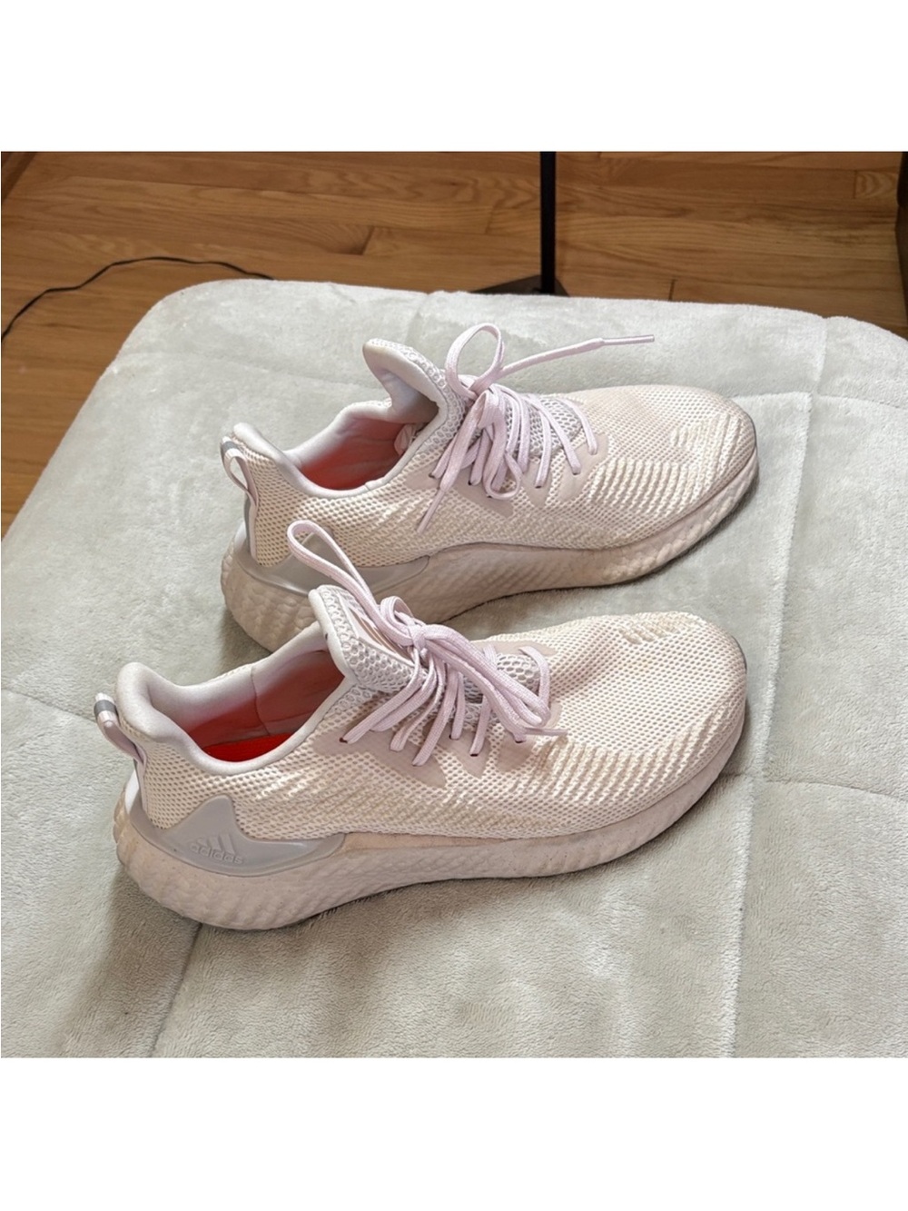adidas Women's Pale Pink Knit Athletic Sneakers